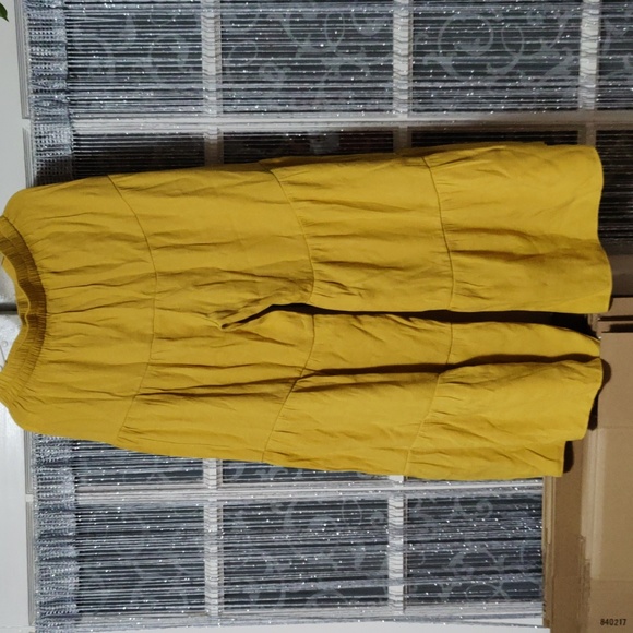 Shein wide leg pants size large true to size mustard yellow full length A1 - Picture 14 of 14